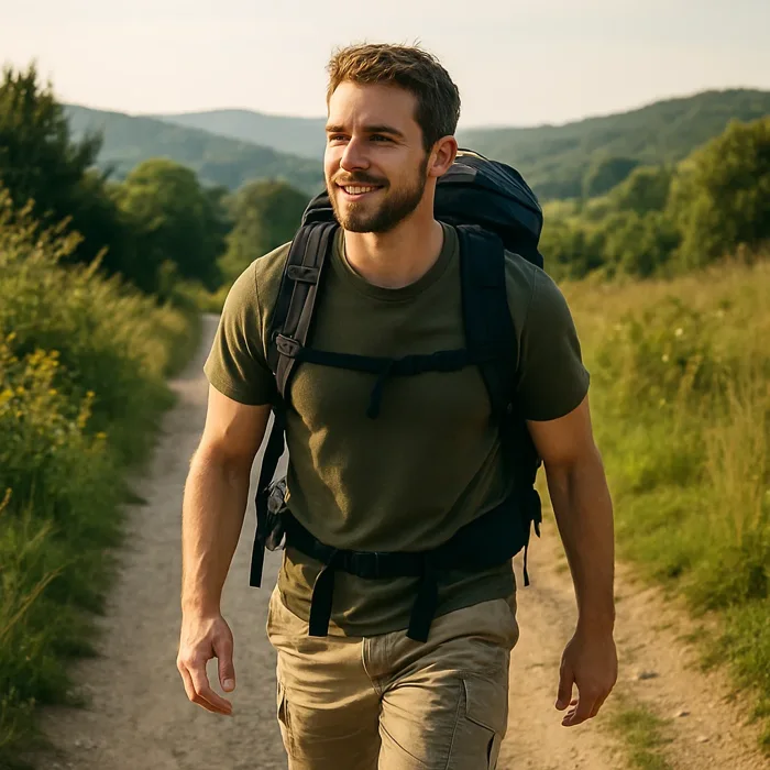 Man hiking on a trail