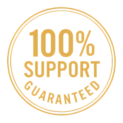 100% support guaranteed seal